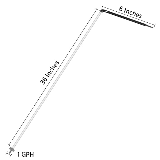 Netafim Automatic Irrigation Dripper Stake Assembly, 1 GPH, Bundle of 25 (36 Inches)