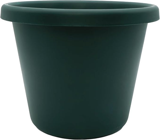 The HC Companies 14 Inch Round Classic Planter - Plastic Plant Pot for Indoor Outdoor Plants Flowers Herbs, Evergreen