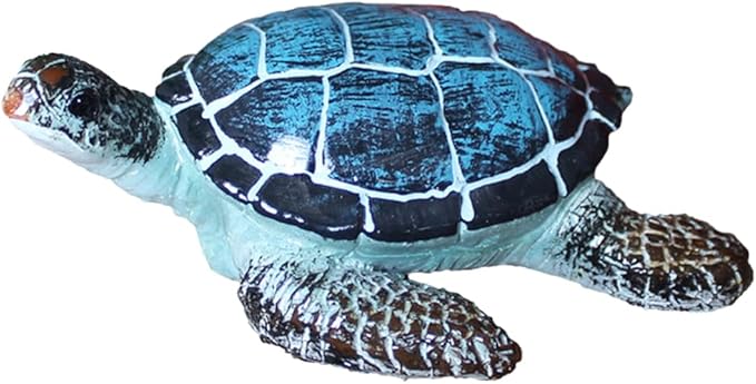 Small Turtle Figurine Sea Turtle Figurine Little Resin Turtle for Garden Decor Blue Turtles Figure Outdoor Outside Pond Ornaments Decorations Mini Statue Valentine's Day Gifts Blue