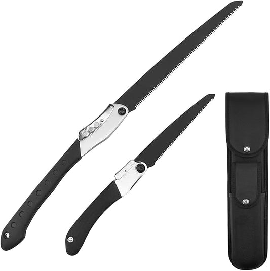 Folding Saw Set, Heavy Duty 15 Inch Extra Long Blade Hand Saw, 8.8 Inch Folding Saw for Trees Wood Cutting Camping Gardening Work, Hiking, Landscaping, Tree Trimming
