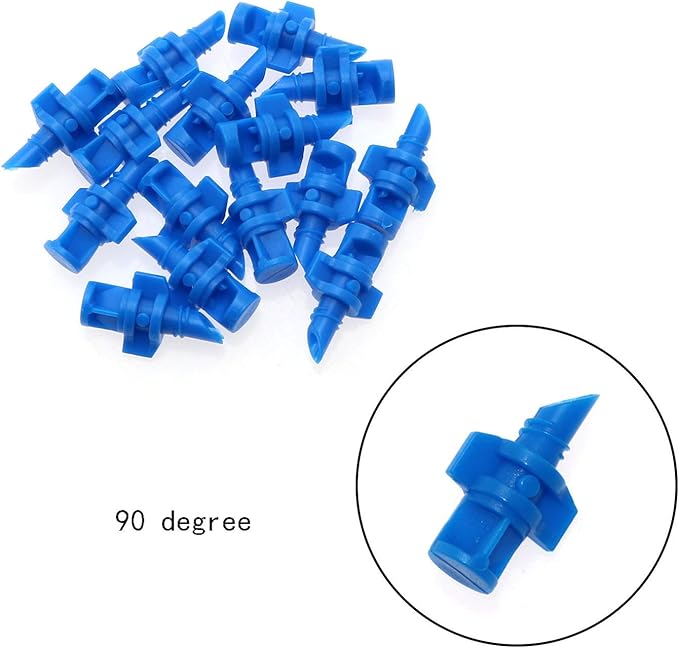 Maxmoral 60pcs Water Spray Misting Sprinkler Nozzle 90/180/360 Degree Micro Garden Water Spray Misting Nozzle Sprinkler Sprayer Lawn Irrigation Kit