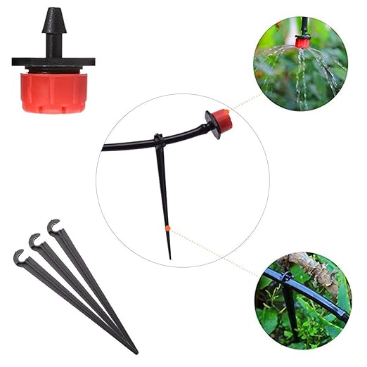 82FT Drip Irrigation System Kit - Garden Watering System with 1/4" Drip Irrigation Tubing Parts - Automatic Irrigation Sprinkler Equipment for Outdoor Plants, Garden, Greenhouse, Flower Bed, Lawn