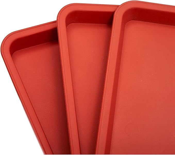 Juvale 8 Pack Plastic Plant Drip Trays for Planters, Pots, Rectangular Saucer Pans for Indoors, Outdoors (Terracotta Red, 6.5x12 in)