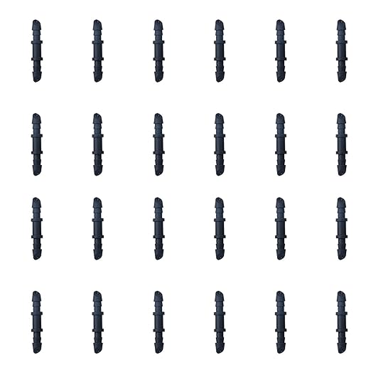 Sowaka 30 Pcs Drip Irrigation Fittings Kit Black 1/4 Inch Tube End Goof Hole Plugs Irrigation Stoppers for Drip Systems Home Garden Lawn Supplies (Coupling)