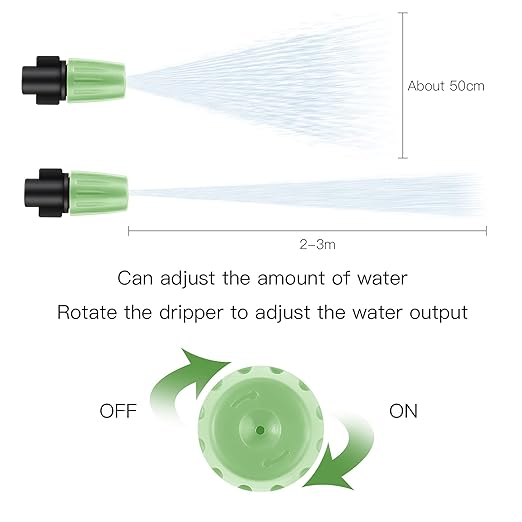 MSDADA 100pcs Micro Spray Adjustable Flow Irrigation Drippers, Garden Adjustable Sprinkler drip Irrigation Mister Heads with 3 Tee Irrigation Misting Drip Kit(Green)