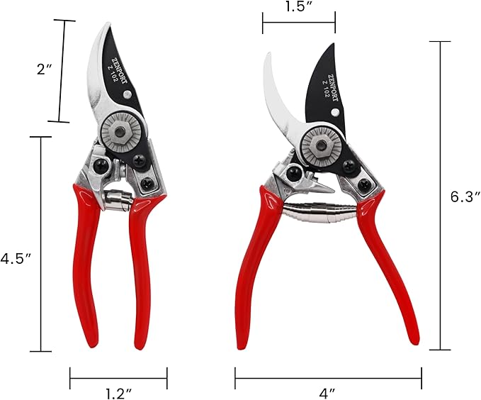 Zenport Z102-3PK of Pruners, 7-inch Ergonomic Swiss Style Bypass Pruning Shear, 3-Pack