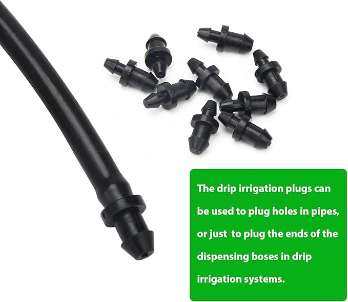150 Pieces Drip Irrigation End Plugs Coolrunner Goof Plugs for Drip Irrigation Black Plug Drip Irrigation Tube End Closure Irrigation Garden Lawn Supplies