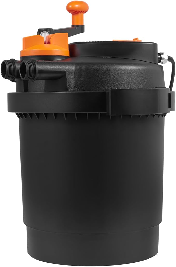 VEVOR Bio Pressure Pond Filter, Up to 1600 Gallons, with 13W UV-C Light, 1580 GPH, Pressurized Biological Pond Filter System Filtration Equipment for Fountain Pool, Koi Fish Aquarium Tank Garden Water