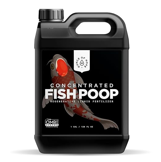 OMRI Listed Organic Concentrated Fish Poop | Plant Food & Soil Conditioner | Liquid Fish Fertilizer for Indoor Potted House Plants, Herb Gardens, Hydroponics (1 Gallon)