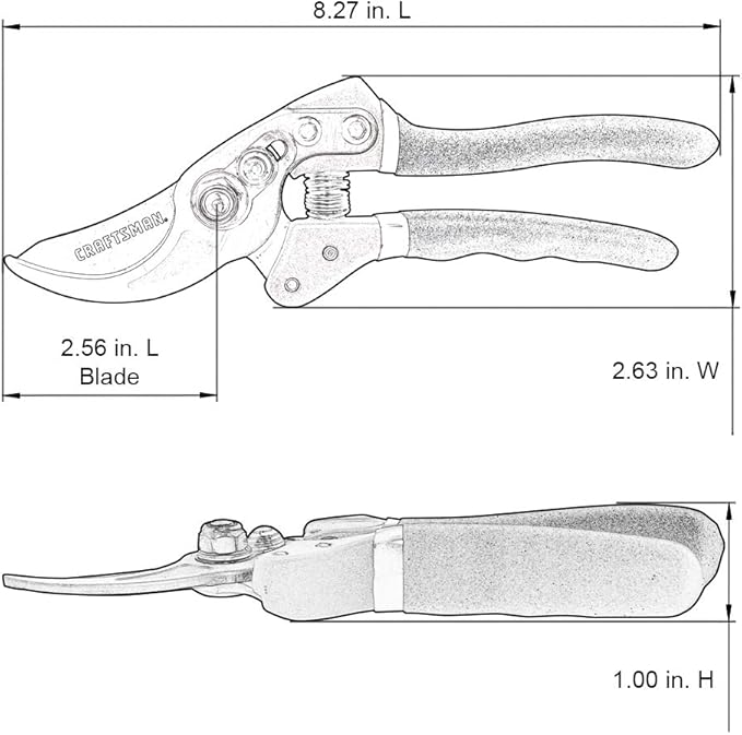 CRAFTSMAN CMXMCBA0700 Bypass Pruning Shears Lightweight Steel, Black