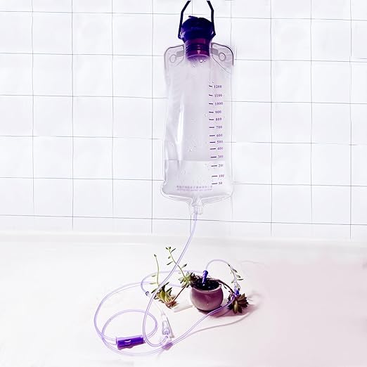 Water Drip Bags,1200ml Nutrition Bag Fluid Bag with Large Bore & Tube, 1Pcs