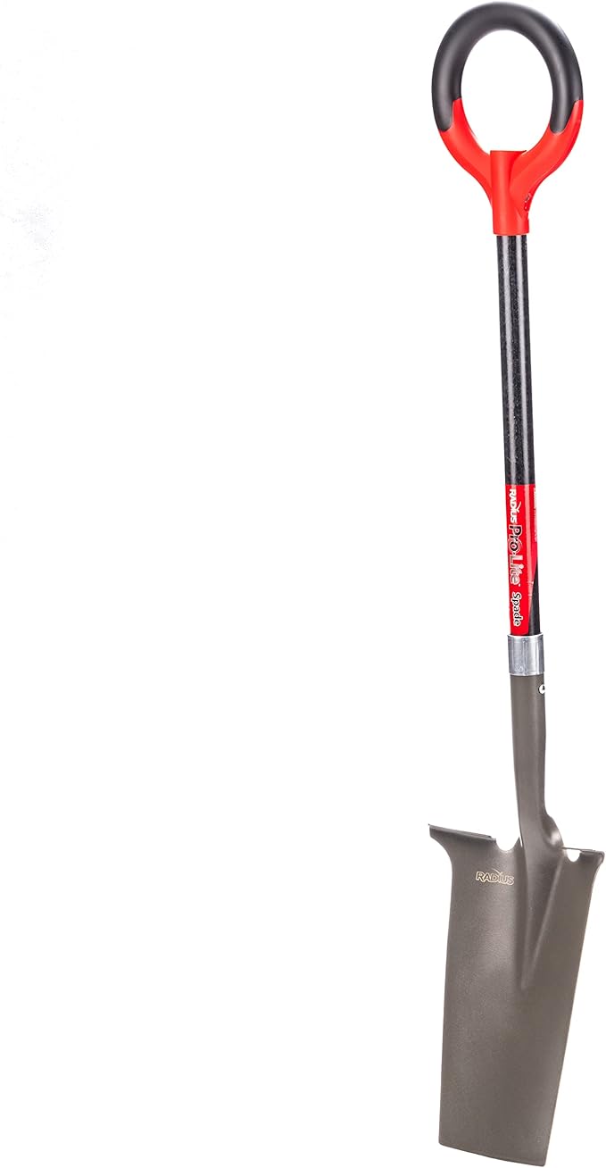 Radius Garden 25111 Pro-Lite Ergonomic Carbon Steel Spade, Red