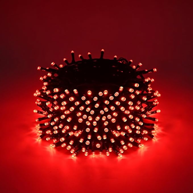 300 LED Halloween String Lights, 118FT Waterproof Outdoor Red Halloween Lights with 8 Modes for Yard & Garden Decoration (118 Ft)