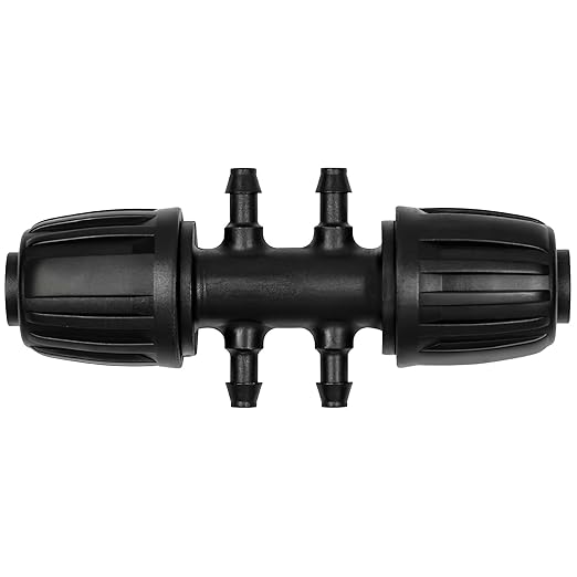 13 Pcs Drip Irrigation Fittings for 1/2 Inch Tubing (1/2" ID x 0.65" OD) to 1/4 Inch Irrigation Tubing, Locked Barbed 1/2" to 1/4" Reducing Tee Connector Drip Line Parts
