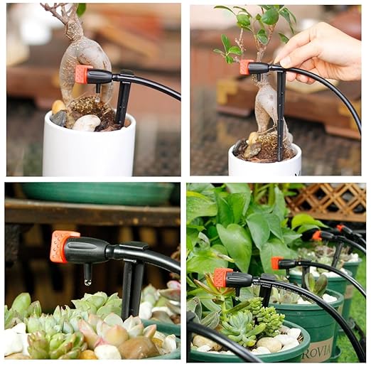 Drip Emitters for 1/4" Drip Irrigation Tubing,Garden Irrigation Dripper, Irrigation Drip Emitters Adjustable Water Flow Drippers Garden Succulent Watering Dripper Sprinkler for (4-7mm) Hose (30)