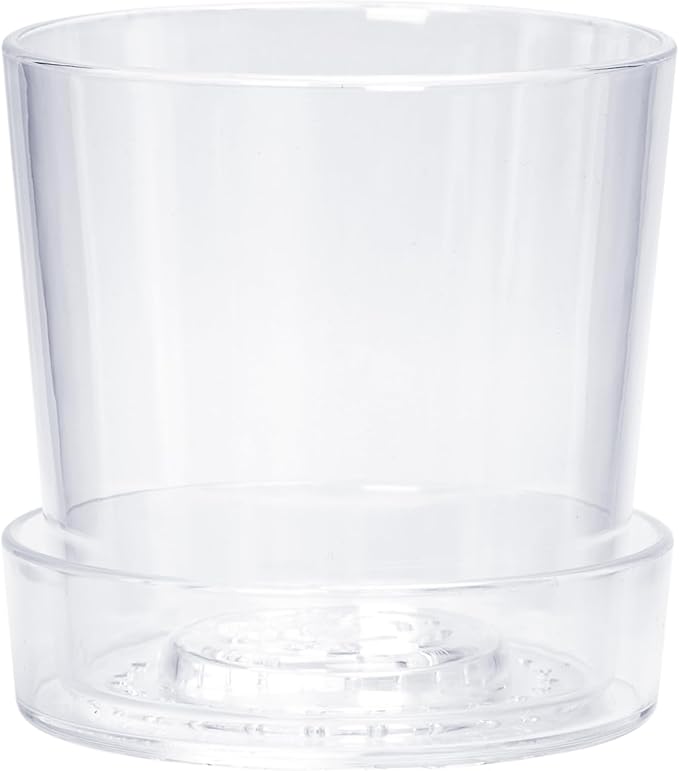 Phoenix Vine 4.5 Inch Clear Acrylic Planter Pot with Tray, Orchid Pot with Drainage Holes, Deep Saucer for Bottom Watering, Transparent Containers for Indoor Plants, Herbs, Set of 1, 91-A-E-1