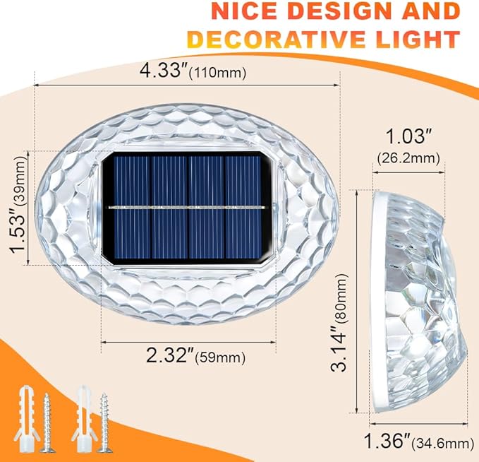 Waterproof LED Decorative Lights, Led Solar Lights for Wall, Garden, Yard, Patio, Pool, Pathway, 12 Pack Led Atmosphere Lights