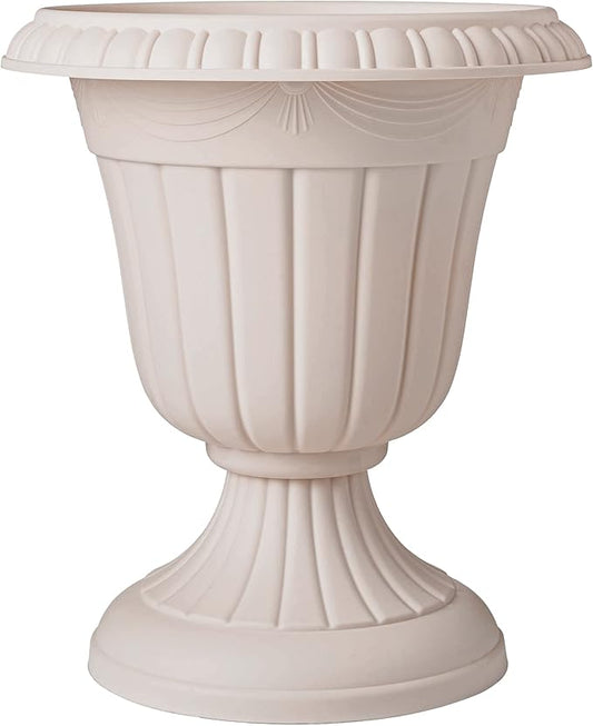 PL20TP Classic Traditional Plastic Urn Planter Indoor/Outdoor, 10" x 12", Taupe