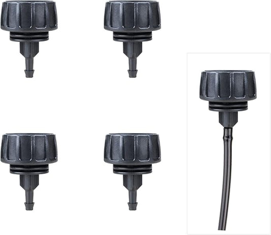 1/4 Inch Drip Irrigation Tubing to 3/4 Inch Garden Faucet Adapter 4PCS Water Drip Hose Adapter Connectors Drip Irrigation Fitting Parts with Washers