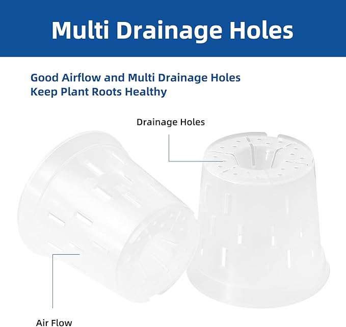 TRUEDAYS 6 Pack Orchid Pots with Holes, 6 Inch Clear Plastic Pots for Plants, Flowers, Breathable Slotted Orchids Planter