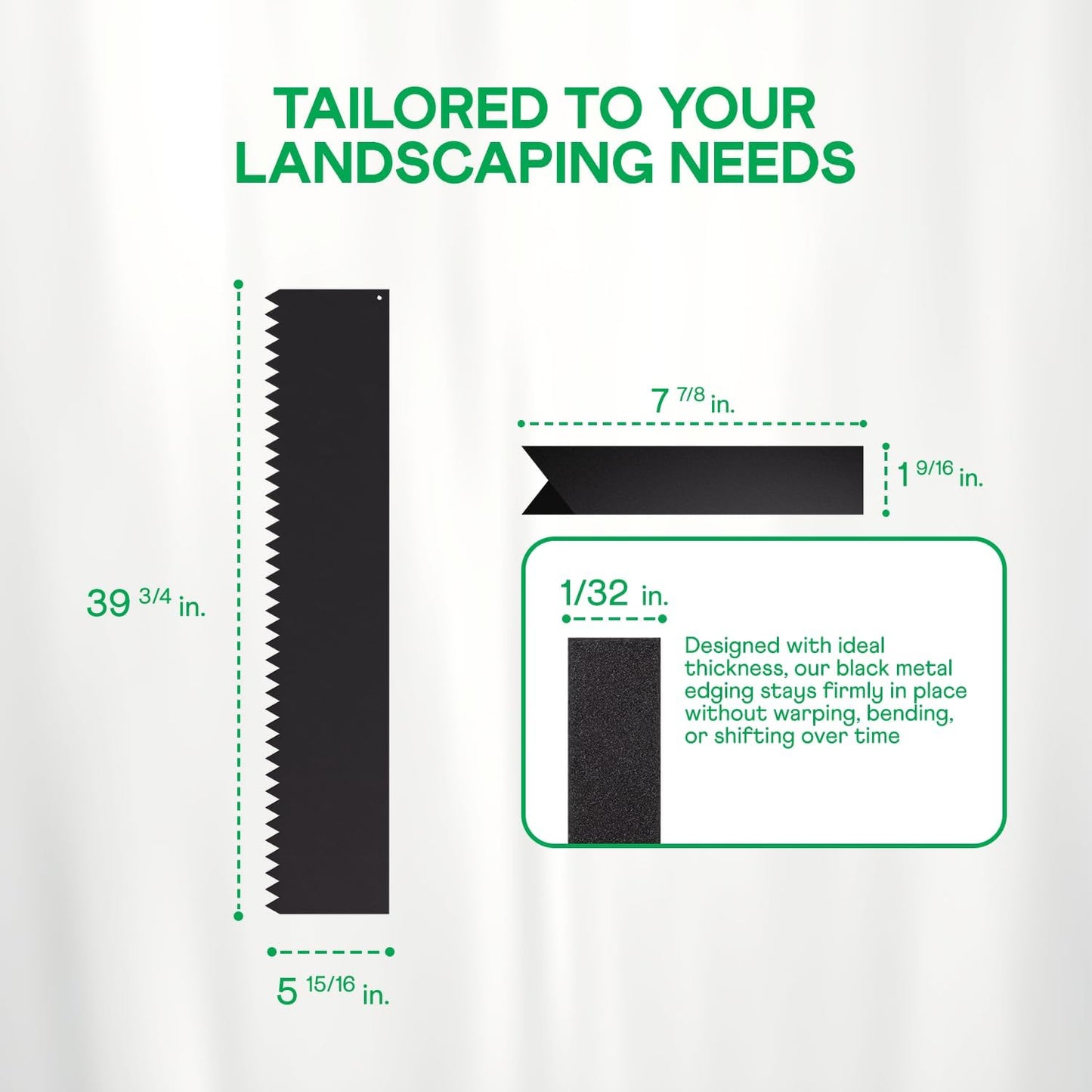 IDZO Black Metal Landscape Edging 6" H, Weather-Resistant Steel Garden Border, Flexible Lawn Barrier, Easy Installation for Flower Beds, Paths, Driveways, and Outdoor Spaces - 6 Pieces