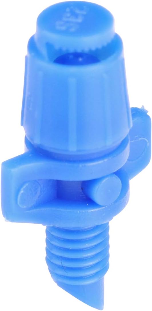 Raindrip 180JET010B, Micro Spray Jet, Half-Circle Pattern, Fan Spray, with 10-32 Threaded Inlet, Drip Irrigation Emitters for Drip Irrigation Gardening Systems, 10-Pack, Blue