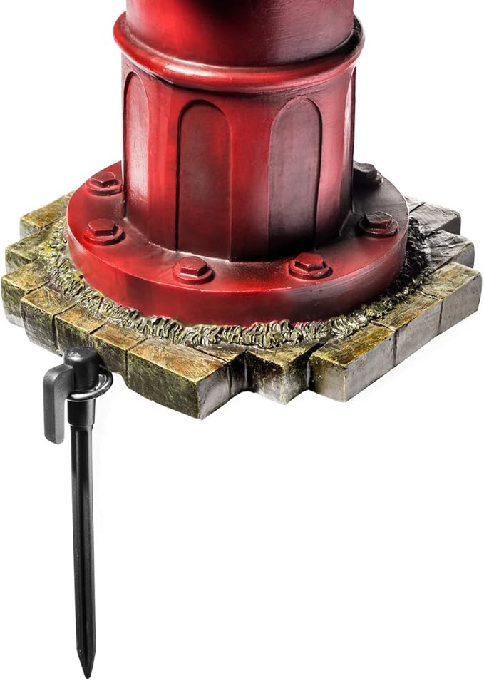 Dog Fire Hydrant Garden Statue with 2 Stakes, 14 Inches (Small)