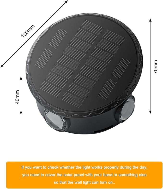 Outdoor Wall Lights - 4 LED Solar Lights for Outside - IP65 Waterproof-RGB Multicolor - Auto On/Off - 1200mAh Battery, Use on The Fence, Patio, Yard, Garden, Porch&More 2 Pack (Multicolor)