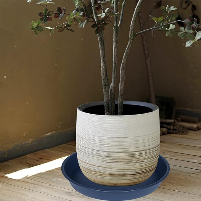 6 Pack of 6 inch Plant Saucer Drainage Tray, 4 5 7 8 10 12 13 15 17 19 inch Plastic Plant Water Tray, Flower Saucers for Indoors, Plant Dishes for Pots Base (6 inch, Blue)