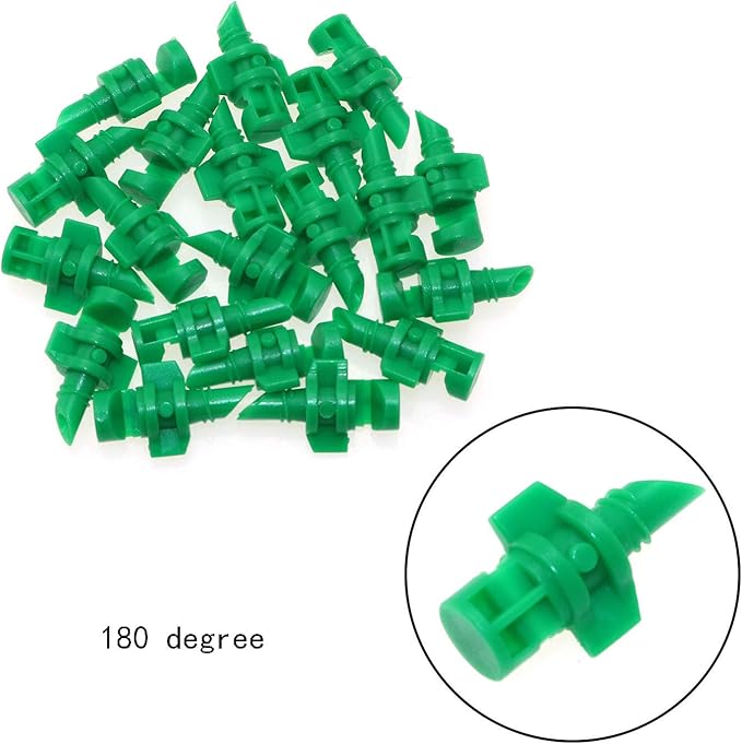 Maxmoral 60pcs Water Spray Misting Sprinkler Nozzle 90/180/360 Degree Micro Garden Water Spray Misting Nozzle Sprinkler Sprayer Lawn Irrigation Kit