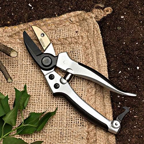 Kings County Tools 8" Handheld Anvil Pruner | Ideal for Dry Stalks & Dead Wood | Cast Aluminum with Rubber Grips | Spring-Loaded Snap Catch | Garden and Landscaping Tool |