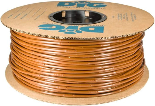 ML-506B ¼” 500’ MICROLINE™ Dripline, 6” Dual Outlet Emitter Spacing, UV-Resistant, Durable Poly Tubing for Garden Irrigation, Flexible, Water-Efficient, Easy Installation, Long-Term Use (Brown)