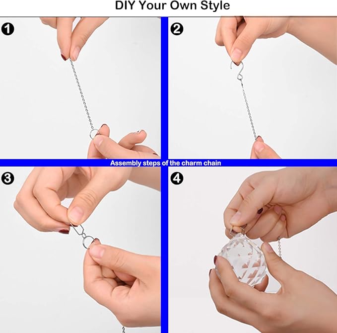 MerryNine 6 Pcs 40mm Clear Crystal Ball Prism Sun Shine Catcher Rainbow Pendants Maker, Hanging Crystals Prisms for Windows, for Feng Shui, for Gift (1.6"/40mm 6Pack)