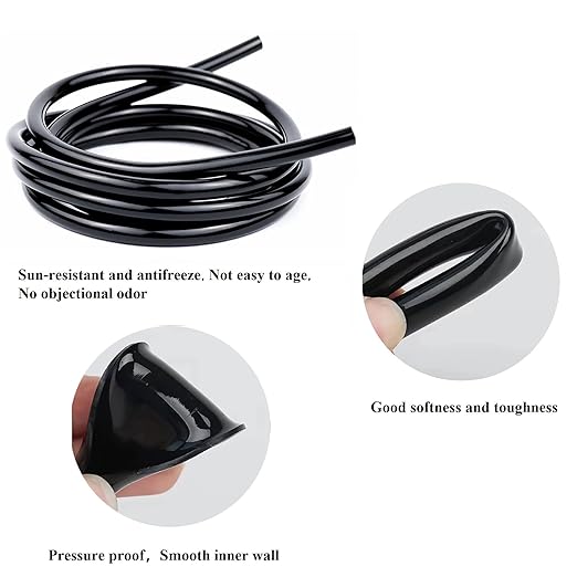 1/4 Drip Irrigation Tubing, 100FT 1/4 Irrigation Hose, Black Polyethylene 1/4 Inch Drip Irrigation Tubing with Drip Irrigation Fittings, DIY Garden Water-Saving Irrigation System.(02, 100FT)