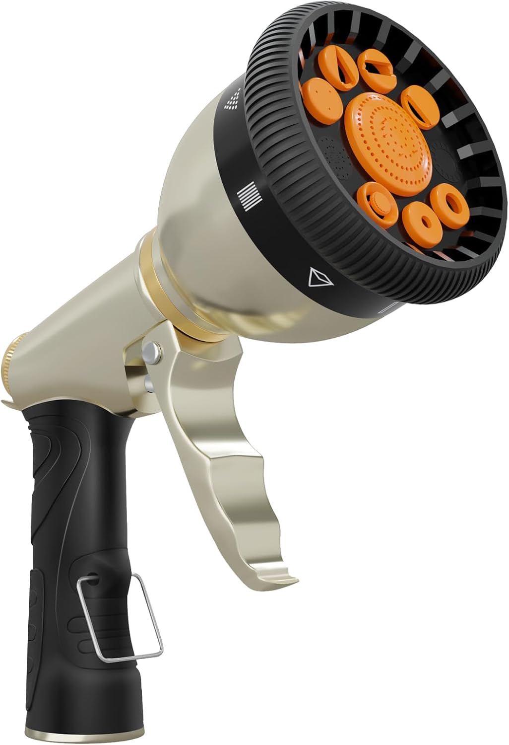 Hose nozzle - High Pressure Garden Hose Nozzle with 9 Adjustable Spray Patterns - Heavy Duty & Leak-Proof Zinc Alloy Spray Nozzles for Outdoor Use, Car Washing, and Watering Plants