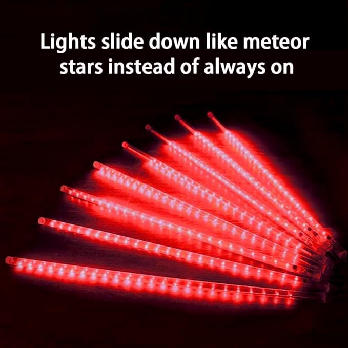 Meteor Shower Lights, 20 Inch 10 Tube 540 LED Multicolor Christmas Lights, Rain Falling Raindrop Lights for Outdoor Xmas Patio Garden Roof Eaves Decoration