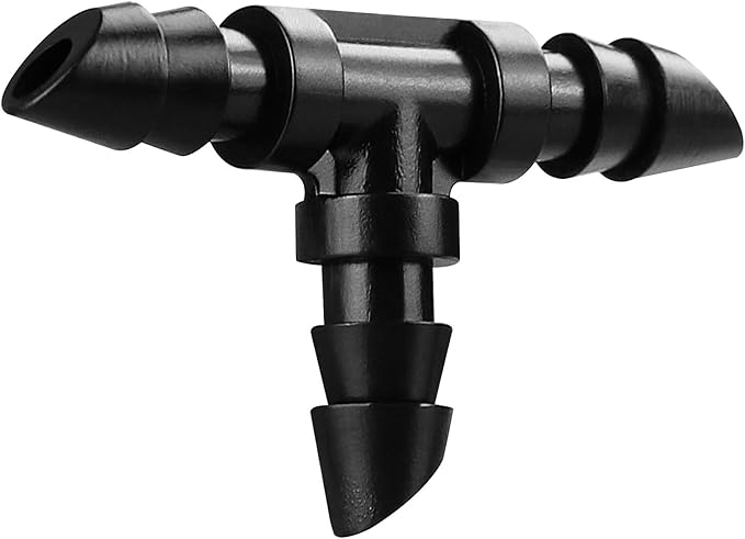 70 Pack Drip Irrigation Barbed Tee Fittings,Barbed Connector Fits Universal 1/4" Drip Tubing, Barbed T Connectors Fitting for Drip or Sprinkler System