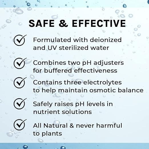 Microbe Life Hydroponics pH Up pH Control Liquid, Premium Buffering for pH Stability, Increases pH Levels, Use with Any Feeding Systems Including Hydroponics or Soil, 2.5 Gallons