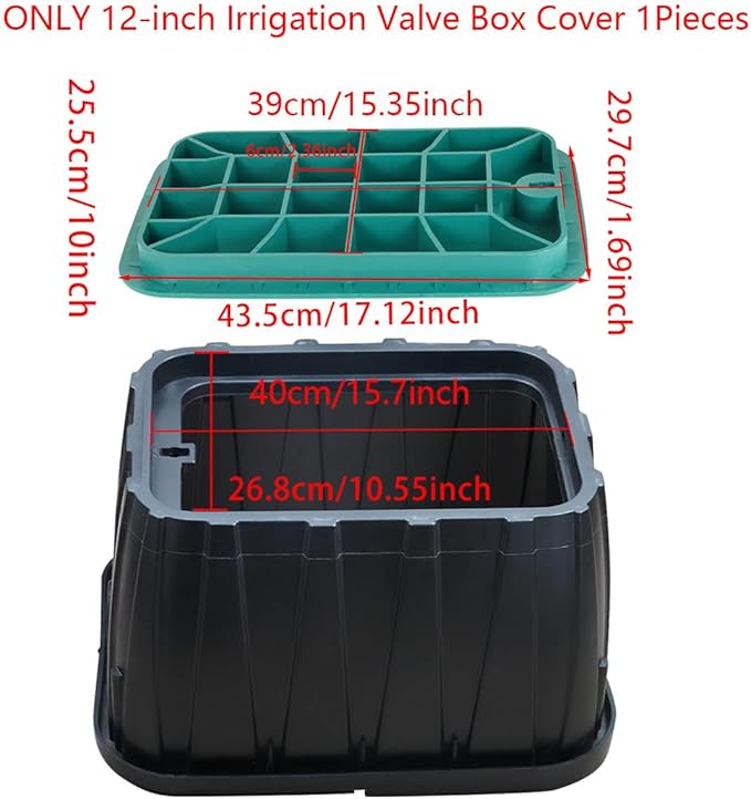 Sprinkler Valve Box Cover Outer Diameter 12x17 Inch Irrigation Control Valve Box Replacement Lid Rectangular One Pieces