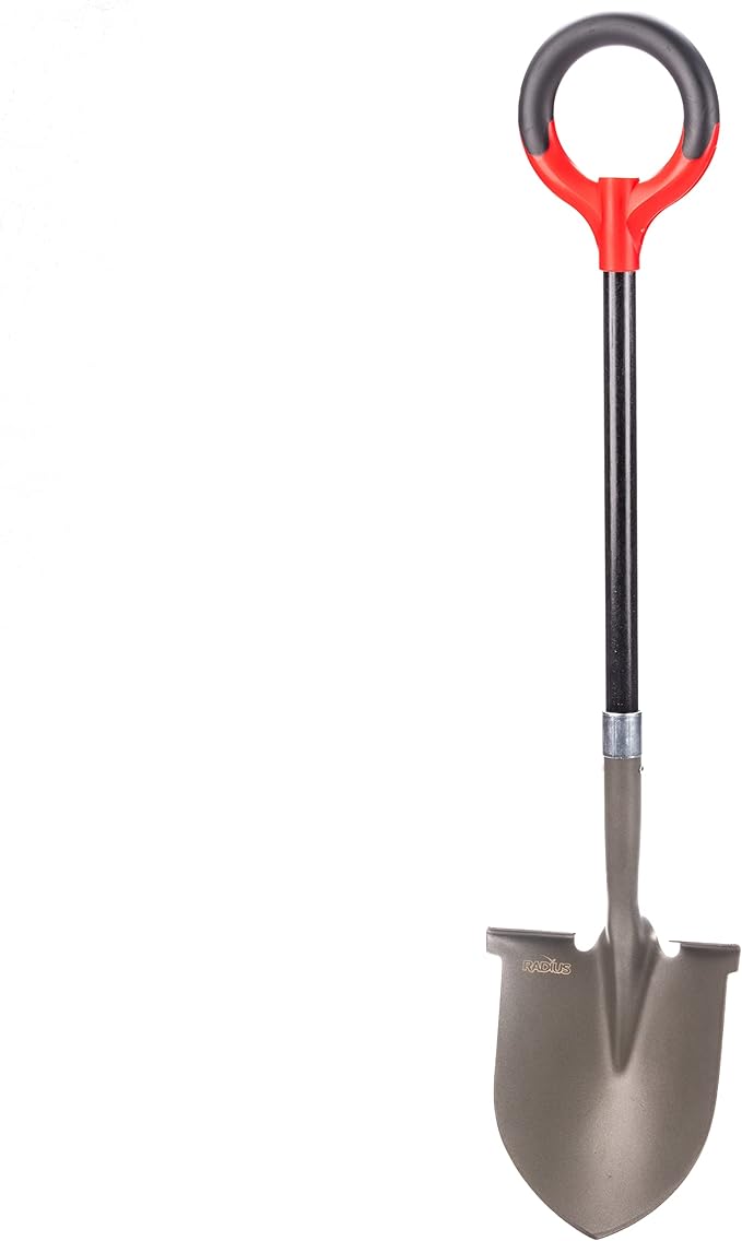 Radius Garden 25211 Pro-Lite Carbon Steel Shovel, Red