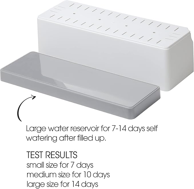 Self Watering Planters Pots for Indoor Plants, 7 Pack Plastic Planter Box Flower Pots for Indoor Outdoor Plants, Rectangle Herb Planter Window Boxes Planterswith Drainage, Light Gray Tray