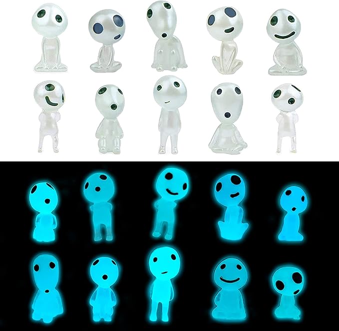 20Pcs Glow in Dark Statues Fairy Garden Accessories Outdoor Luminous Ghost Gnome Elves Miniature Decorations for Decor Plant Tree Patio Lawn Terrace Balcony Yard Micro Landscape Kit