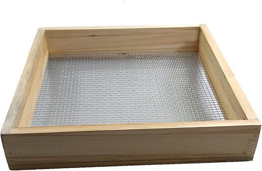 Soil Sifter Garden, Multi-Purpose Soil Screen Wood Dirt Sifter Hand Held Cedar Garden Sifter for Compost, Dirt and Potting Soil (14.96in)