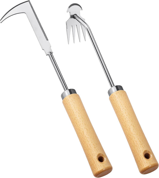 Hand Weeder Tool Garden Weeding Tool, Uprooting Weeding Tool Gardening Weeder Tool, Stainless Steel Gardening Tools for Yard and Garden, 2 Pcs