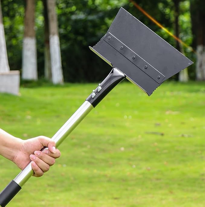 IRISFLY Long Handle Multifunctional Cleaning Shovel,Heavy Duty Garden Tool Steel Flat Shovel for Landscaping, Garden Scraper Shovel Farm Weeding Tool, Outdoor Garden Camping Weeding
