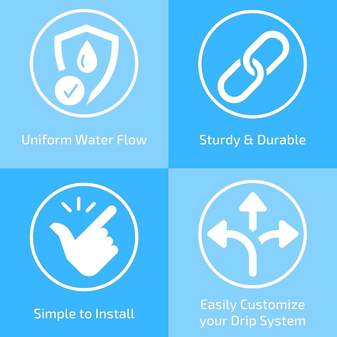 1/4" Irrigation Dripline Tubing (100 Ft Roll) - 6" Emitter Spacing - 1/4" Drip Irrigation Fittings Included