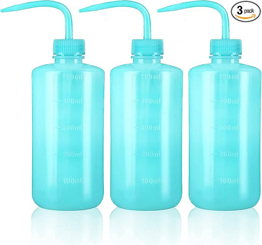 Oubest Squeeze Washing Bottle Succulent Watering Bottle Blue Water Squirt Irrigation Bottle Squeeze Sprinkling Can Plastic Wash Plant Bottle 500ml 3pc