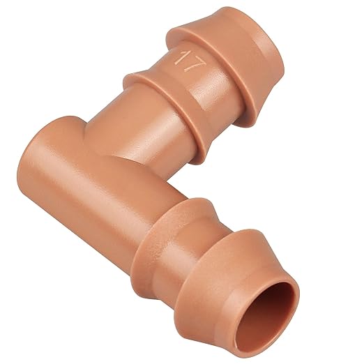 Drip Irrigation Barbed Elbow：20 Pack Drip Irrigation Elbow Parts Fits for 1/2 Inch Drip Irrigation Tubing 17mm 0.600" ID Elbow Connectors for Patio Lawn Garden