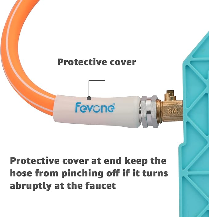 Fevone 75 ft Garden Hose, Heavy Duty Water Hose, Hybrid Polymer, Kink Resistance, Flexible, Durable, Leak Free, Aluminum Fittings, 3/4" GHT, 5/8" ID, 600 Psi, Drinking Water Safe
