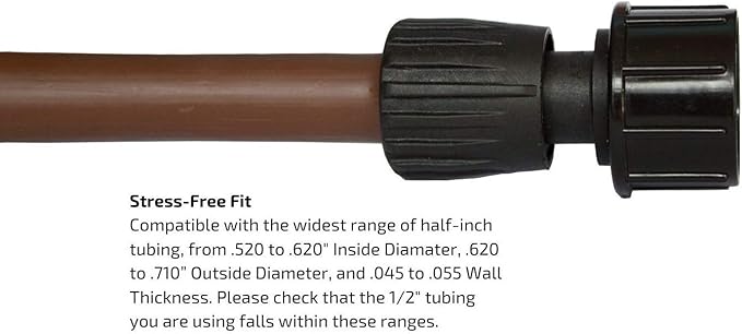 3-Pack 1/2 Inch Drip Irrigation Tubing to Faucet/Garden Hose Adapter - Reusable Connector Fittings for Most Rain Bird, Orbit, Dig, Toro 1/2 or 5/8 Tubing x 3/4" FHT